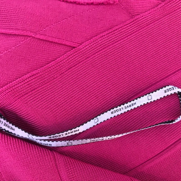 Herve Leger Hot Pink and Gray Bandage Dress Size Small - Picture 11 of 16